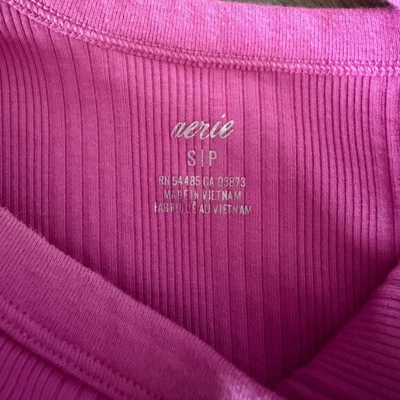 Aerie Pink Ribbed One-Shoulder Dress Women's Size Small - Picture 6 of 11